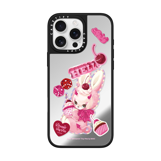 Dreamin Tiny Pets by MAKI x CASETiFY iPhone 16 Pro Max ケース Cherry,Cartoon Silver on Black ミラーケース MagSafe対応 Cupcake Devil Back to School Dreamin Tiny Pets by MAKI x CASETiFY iPhone 16 Pro Max ケース Cherry,Cartoon Silver on Black ミラーケース MagSafe対応 Cupcake Devil Back to School
