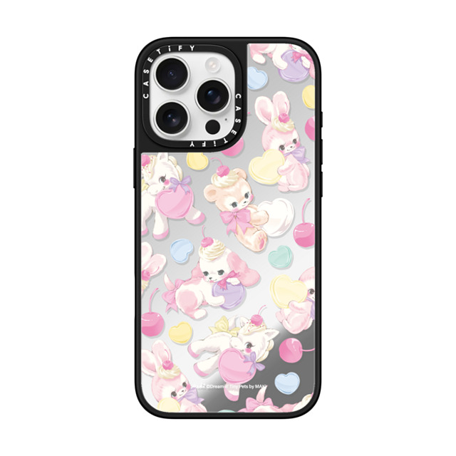 Dreamin Tiny Pets by MAKI x CASETiFY iPhone 16 Pro Max ケース Silver on Black ミラーケース MagSafe対応 Fancy Floats