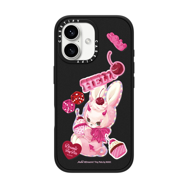 Dreamin Tiny Pets by MAKI x CASETiFY iPhone 16 ケース Cherry,Cartoon マットブラック インパクトケース MagSafe対応 Cupcake Devil Mother's Day Dreamin Tiny Pets by MAKI x CASETiFY iPhone 16 ケース Cherry,Cartoon マットブラック インパクトケース MagSafe対応 Cupcake Devil Mother's Day