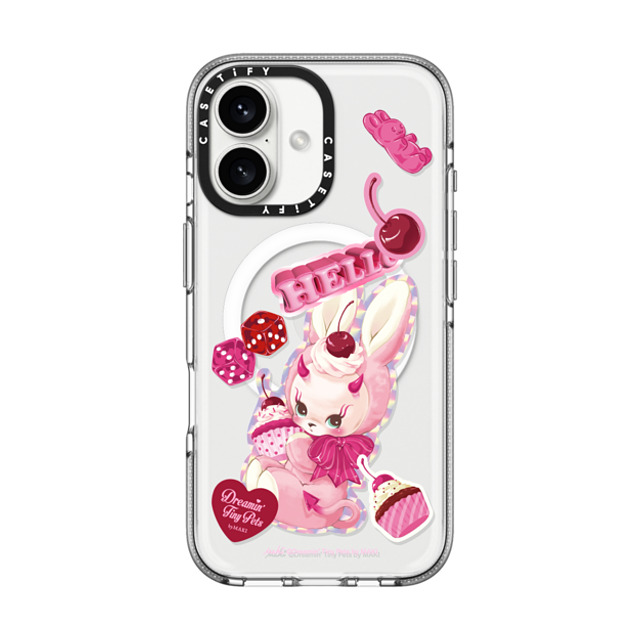 Dreamin Tiny Pets by MAKI x CASETiFY iPhone 16 ケース Cherry,Cartoon クリア クリア ケース MagSafe対応 Cupcake Devil Father's Day Dreamin Tiny Pets by MAKI x CASETiFY iPhone 16 ケース Cherry,Cartoon クリア クリア ケース MagSafe対応 Cupcake Devil Father's Day