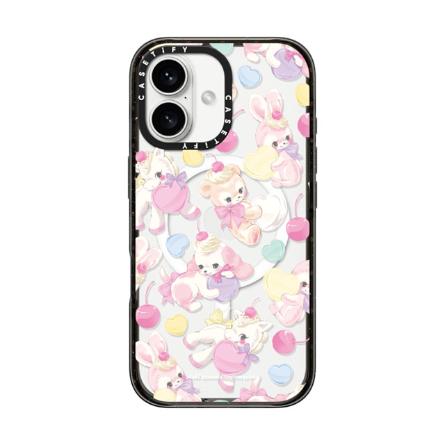 Dreamin Tiny Pets by MAKI x CASETiFY iPhone 16 ケース ブラック インパクトケース MagSafe対応 Fancy Floats