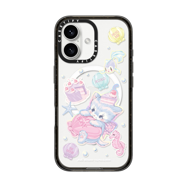 Dreamin Tiny Pets by MAKI x CASETiFY iPhone 16 ケース ブラック インパクトケース MagSafe対応 Birthday Lagoon