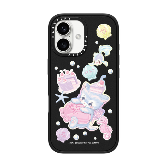 Dreamin Tiny Pets by MAKI x CASETiFY iPhone 16 ケース マットブラック インパクトケース MagSafe対応 Birthday Lagoon
