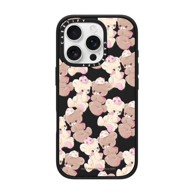 Dreamin Tiny Pets by MAKI x CASETiFY iPhone 16 Pro ケース マットブラック インパクトケース MagSafe対応 Vanilla & Cocoa