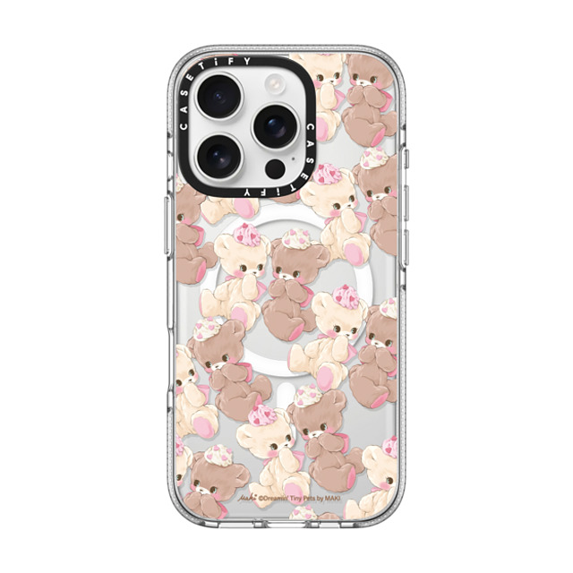 Dreamin Tiny Pets by MAKI x CASETiFY iPhone 16 Pro ケース クリア クリア ケース MagSafe対応 Vanilla & Cocoa