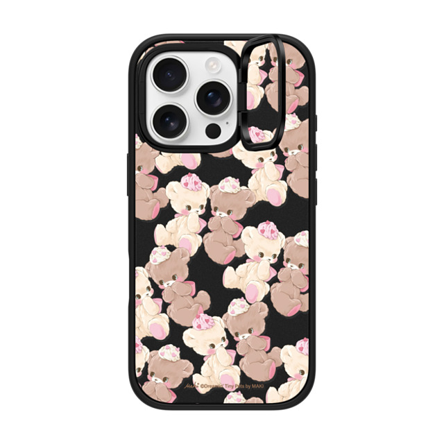 Dreamin Tiny Pets by MAKI x CASETiFY iPhone 16 Pro ケース マットブラック インパクトリングスタンドケース MagSafe対応 Vanilla & Cocoa