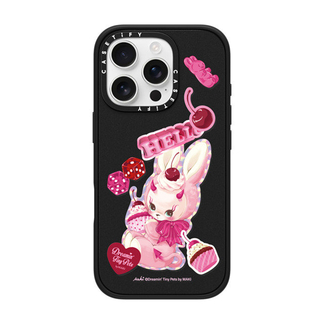 Dreamin Tiny Pets by MAKI x CASETiFY iPhone 16 Pro ケース Cherry,Cartoon マットブラック インパクトケース MagSafe対応 Cupcake Devil Back to School Dreamin Tiny Pets by MAKI x CASETiFY iPhone 16 Pro ケース Cherry,Cartoon マットブラック インパクトケース MagSafe対応 Cupcake Devil Back to School