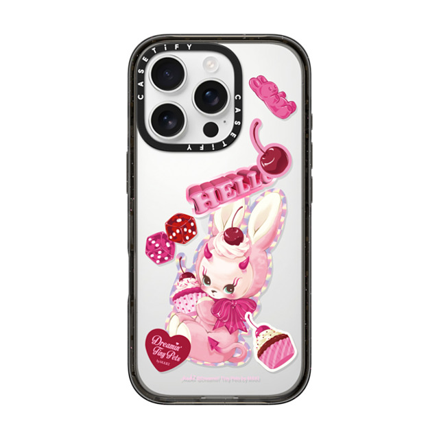 Dreamin Tiny Pets by MAKI x CASETiFY iPhone 16 Pro ケース Cherry,Cartoon ブラック インパクトケース Cupcake Devil Father's Day Dreamin Tiny Pets by MAKI x CASETiFY iPhone 16 Pro ケース Cherry,Cartoon ブラック インパクトケース Cupcake Devil Father's Day