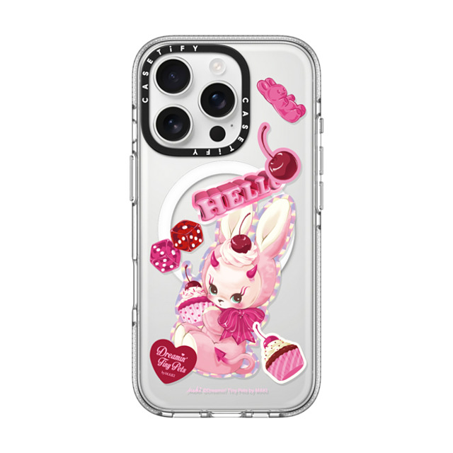 Dreamin Tiny Pets by MAKI x CASETiFY iPhone 16 Pro Case Cherry,Cartoon Clear Clear Case MagSafe Compatible Cupcake Devil Mother's Day Dreamin Tiny Pets by MAKI x CASETiFY iPhone 16 Pro Case Cherry,Cartoon Clear Clear Case MagSafe Compatible Cupcake Devil Mother's Day