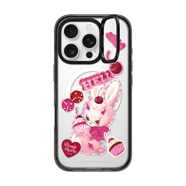 Dreamin Tiny Pets by MAKI x CASETiFY iPhone 16 Pro ケース Cherry,Cartoon ブラック インパクトリングスタンドケース MagSafe対応 Cupcake Devil Back to School Dreamin Tiny Pets by MAKI x CASETiFY iPhone 16 Pro ケース Cherry,Cartoon ブラック インパクトリングスタンドケース MagSafe対応 Cupcake Devil Back to School