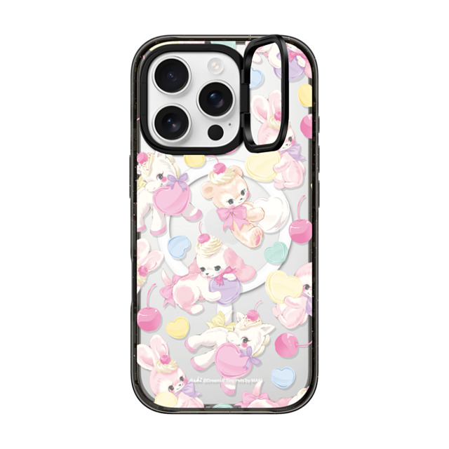 Dreamin Tiny Pets by MAKI x CASETiFY iPhone 16 Pro ケース ブラック インパクトリングスタンドケース MagSafe対応 Fancy Floats