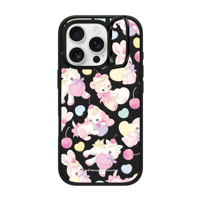 Dreamin Tiny Pets by MAKI x CASETiFY iPhone 16 Pro ケース マットブラック インパクトリングスタンドケース MagSafe対応 Fancy Floats