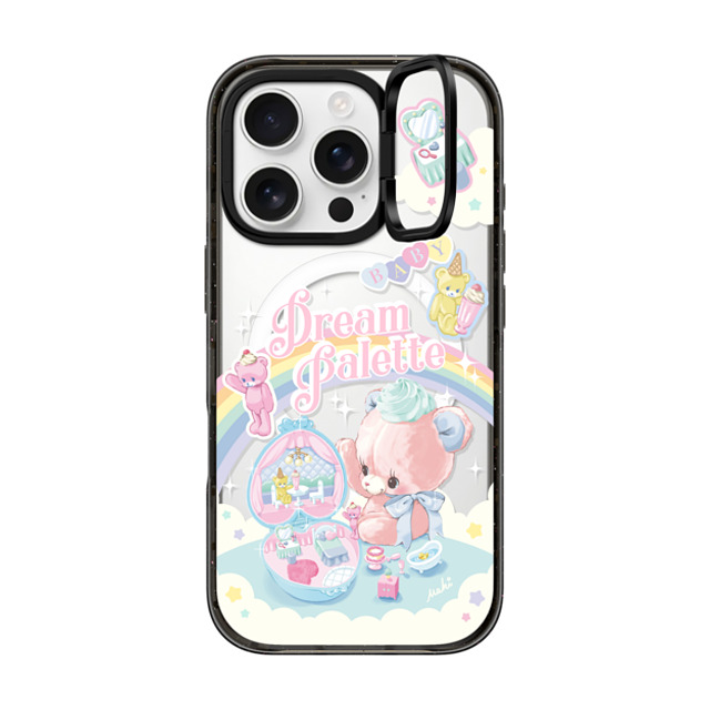 Dreamin Tiny Pets by MAKI x CASETiFY iPhone 16 Pro ケース ブラック インパクトリングスタンドケース MagSafe対応 Dream Palette