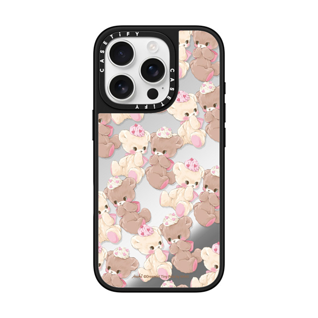 Dreamin Tiny Pets by MAKI x CASETiFY iPhone 16 Pro ケース Silver on Black ミラーケース MagSafe対応 Vanilla & Cocoa