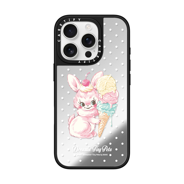 Dreamin Tiny Pets by MAKI x CASETiFY iPhone 16 Pro ケース Cartoon,Dessert Silver on Black ミラーケース MagSafe対応 YUMMY,BUNNY Back to School Dreamin Tiny Pets by MAKI x CASETiFY iPhone 16 Pro ケース Cartoon,Dessert Silver on Black ミラーケース MagSafe対応 YUMMY,BUNNY Back to School