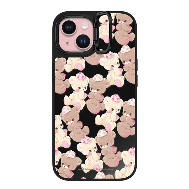 Dreamin Tiny Pets by MAKI x CASETiFY iPhone 15 ケース Bear,Cartoon Black on Black ミラー リングスタンドケース MagSafe対応 Vanilla & Cocoa Back to School Dreamin Tiny Pets by MAKI x CASETiFY iPhone 15 ケース Bear,Cartoon Black on Black ミラー リングスタンドケース MagSafe対応 Vanilla & Cocoa Back to School