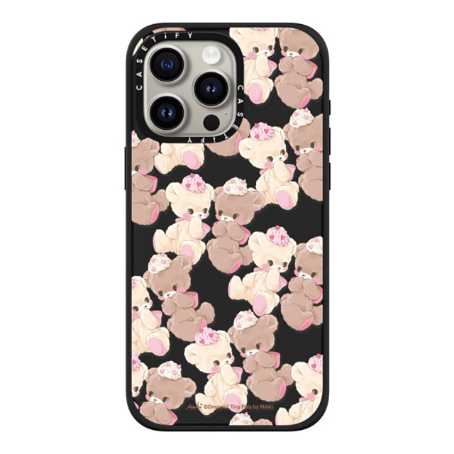 Dreamin Tiny Pets by MAKI x CASETiFY iPhone 15 Pro Max ケース マットブラック インパクトケース MagSafe対応 Vanilla & Cocoa