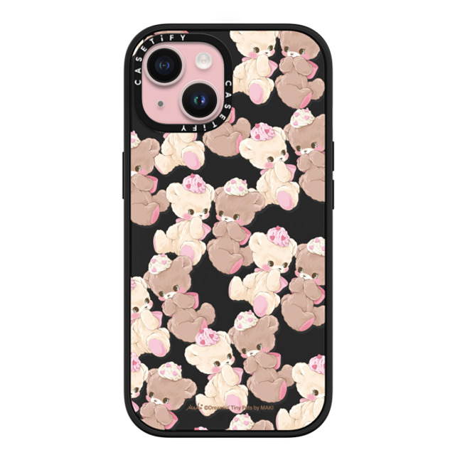 Dreamin Tiny Pets by MAKI x CASETiFY iPhone 15 ケース マットブラック インパクトケース MagSafe対応 Vanilla & Cocoa