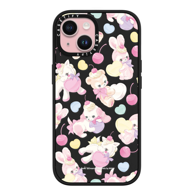 Dreamin Tiny Pets by MAKI x CASETiFY iPhone 15 ケース マットブラック インパクトケース MagSafe対応 Fancy Floats