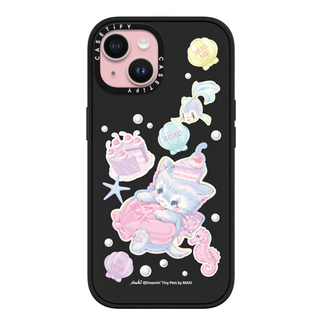 Dreamin Tiny Pets by MAKI x CASETiFY iPhone 15 ケース マットブラック インパクトケース MagSafe対応 Birthday Lagoon