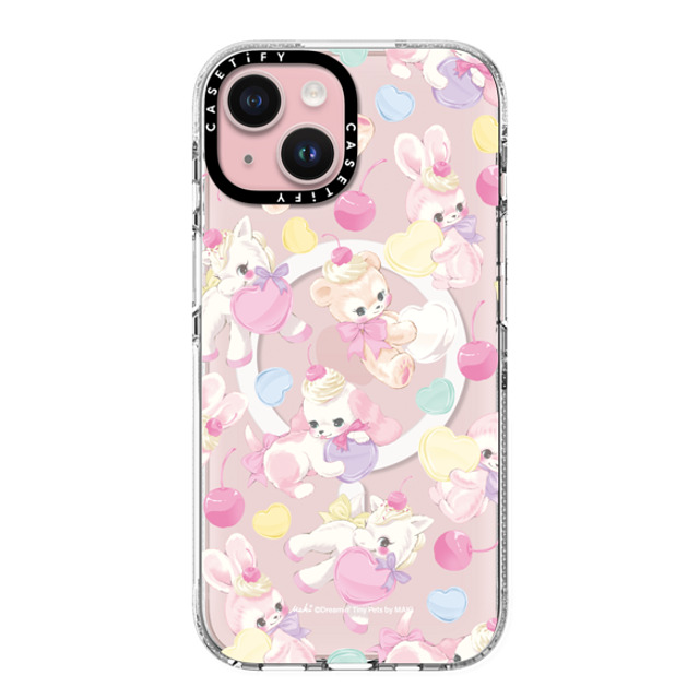 Dreamin Tiny Pets by MAKI x CASETiFY iPhone 15 ケース クリア クリア ケース MagSafe対応 Fancy Floats