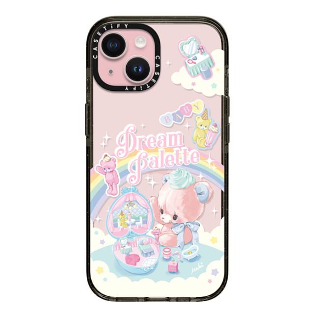 Dreamin Tiny Pets by MAKI x CASETiFY iPhone 15 ケース ブラック インパクトケース Dream Palette