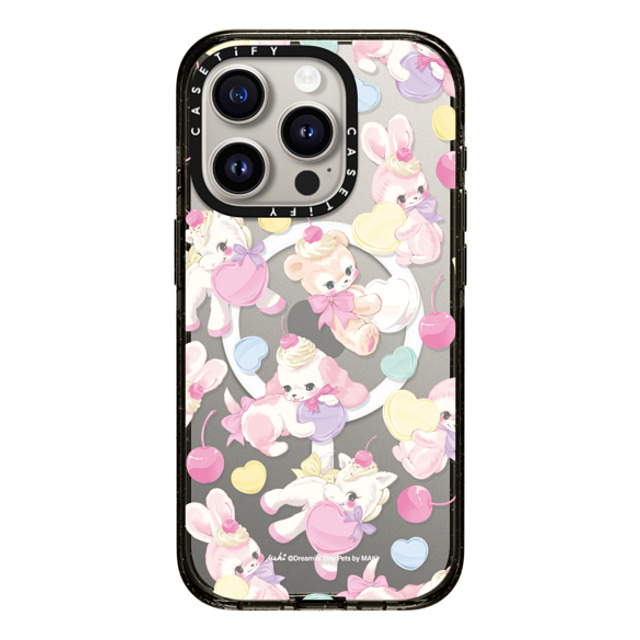 Dreamin Tiny Pets by MAKI x CASETiFY iPhone 15 Pro ケース ブラック インパクトケース MagSafe対応 Fancy Floats