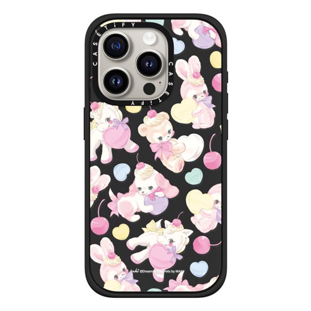 Dreamin Tiny Pets by MAKI x CASETiFY iPhone 15 Pro ケース マットブラック インパクトケース MagSafe対応 Fancy Floats