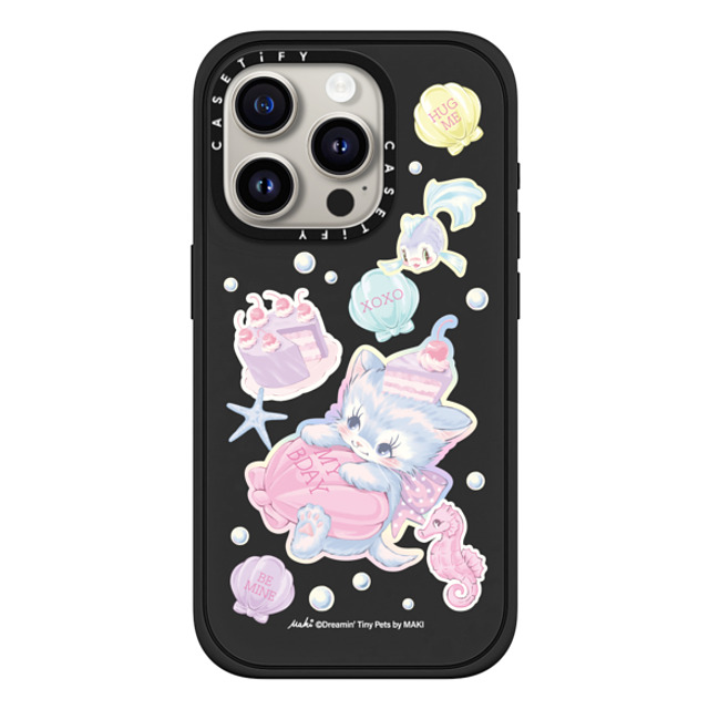 Dreamin Tiny Pets by MAKI x CASETiFY iPhone 15 Pro ケース マットブラック インパクトケース MagSafe対応 Birthday Lagoon