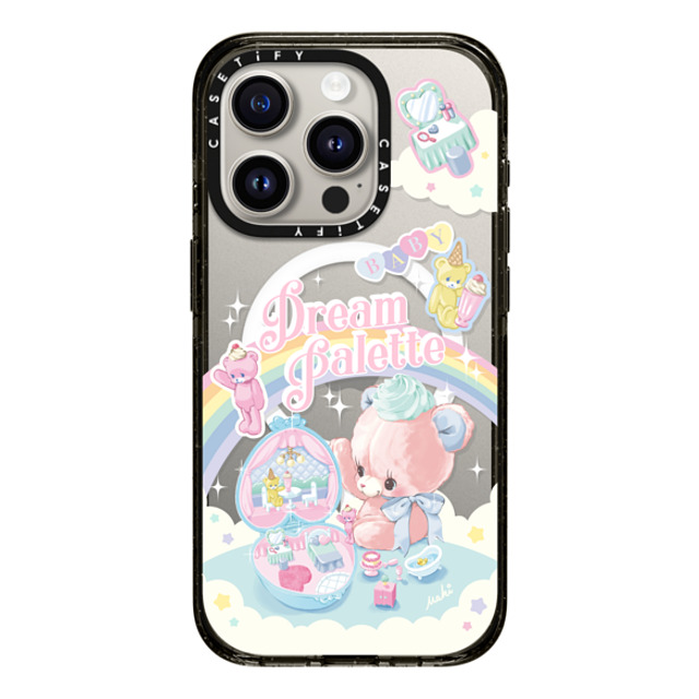 Dreamin Tiny Pets by MAKI x CASETiFY iPhone 15 Pro ケース ブラック インパクトケース MagSafe対応 Dream Palette