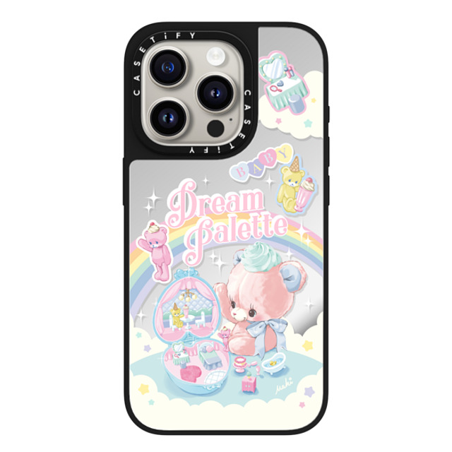 Dreamin Tiny Pets by MAKI x CASETiFY iPhone 15 Pro Case Silver on Black ミラーケース MagSafe対応 Dream Palette Dreamin Tiny Pets by MAKI x CASETiFY iPhone 15 Pro Case Silver on Black ミラーケース MagSafe対応 Dream Palette