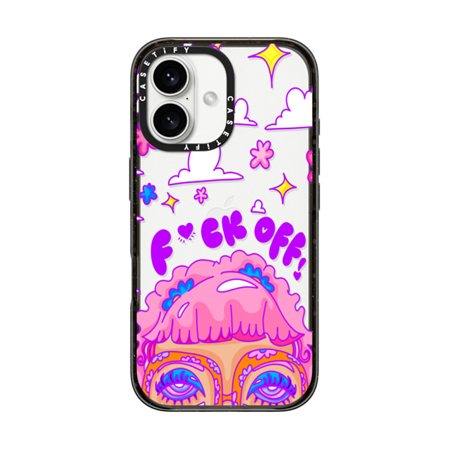 Coffee and Castoffs x CASETiFY iPhone 16 Case Floral,Y2K Black インパクトケース F*ck Off - Phone Case Mother's Day Coffee and Castoffs x CASETiFY iPhone 16 Case Floral,Y2K Black インパクトケース F*ck Off - Phone Case Mother's Day