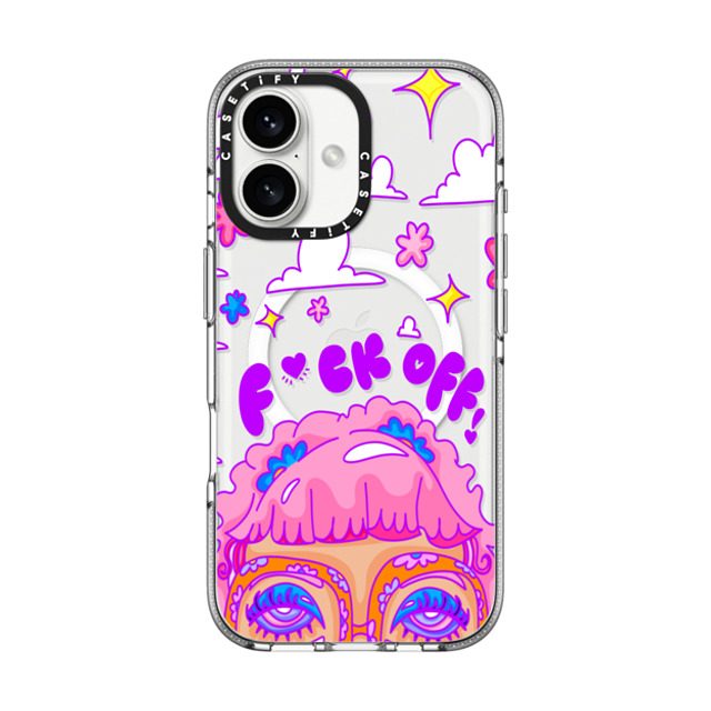 Coffee and Castoffs x CASETiFY iPhone 16 Case Floral,Y2K Clear Clear Case MagSafe Compatible F*ck Off - Phone Case Mother's Day Coffee and Castoffs x CASETiFY iPhone 16 Case Floral,Y2K Clear Clear Case MagSafe Compatible F*ck Off - Phone Case Mother's Day