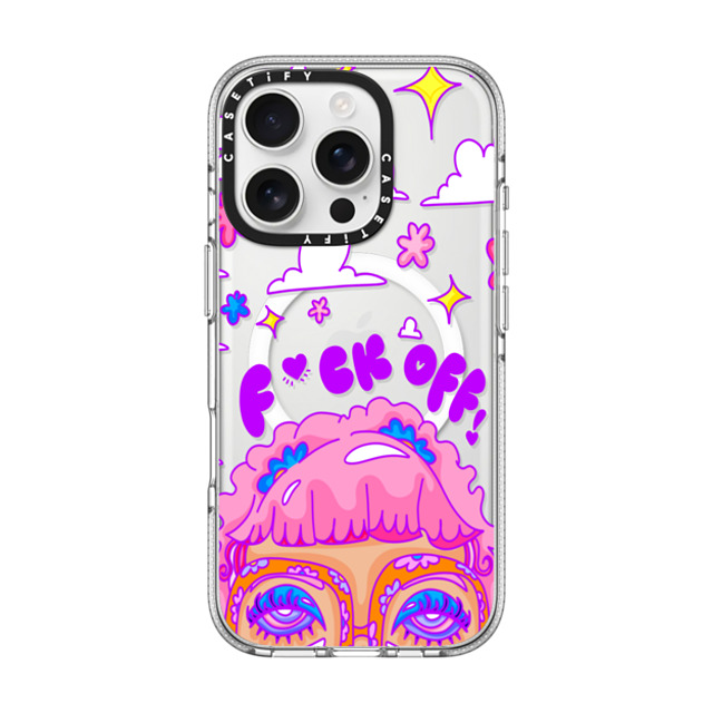 Coffee and Castoffs x CASETiFY iPhone 16 Pro Case Floral,Y2K Clear Clear Case MagSafe Compatible F*ck Off - Phone Case Mother's Day Coffee and Castoffs x CASETiFY iPhone 16 Pro Case Floral,Y2K Clear Clear Case MagSafe Compatible F*ck Off - Phone Case Mother's Day