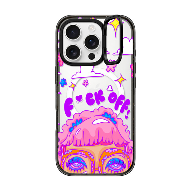 Coffee and Castoffs x CASETiFY iPhone 16 Pro Case Floral,Y2K Black インパクトリングスタンドケース MagSafe対応 F*ck Off - Phone Case Mother's Day Coffee and Castoffs x CASETiFY iPhone 16 Pro Case Floral,Y2K Black インパクトリングスタンドケース MagSafe対応 F*ck Off - Phone Case Mother's Day