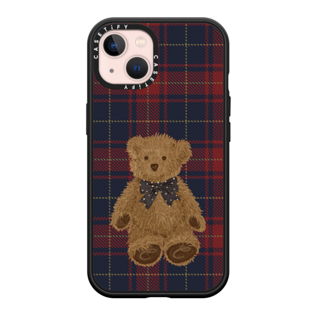 CASETiFY iPhone 13 �P�[�X �}�b�g�u���b�N �C���p�N�g�P�[�X MagSafe�Ή� Teddy Bear Plaid casetify artist us
