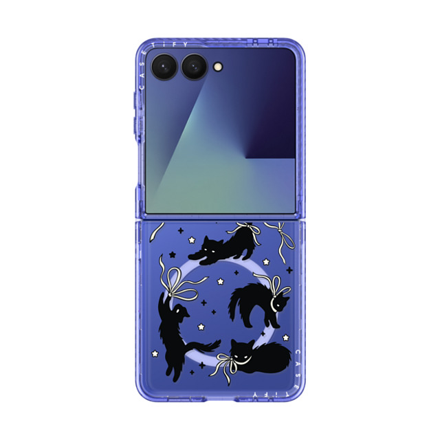 CASETiFY Galaxy Z Flip7 ケース Glacier Blue Impact Magnetic Case Cat,Animal Animal,Cat Black Cat