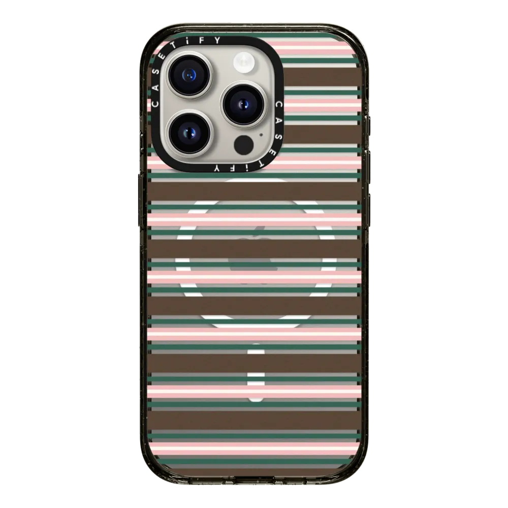 Impact iPhone 15 Pro Case MagSafe Compatible - Brown Stripe