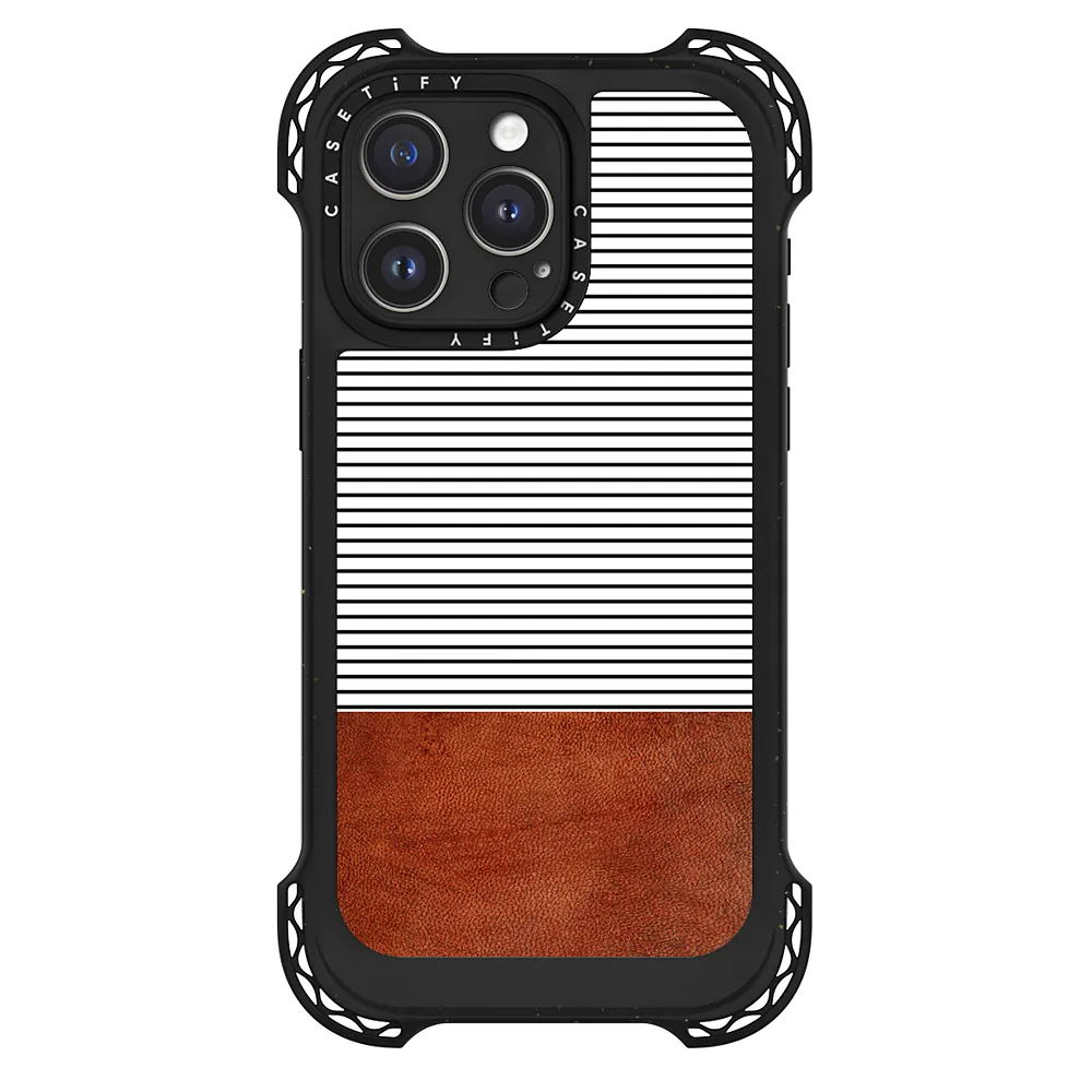 Personalized Leather iPhone Case - Stripe Letters - The Case Club