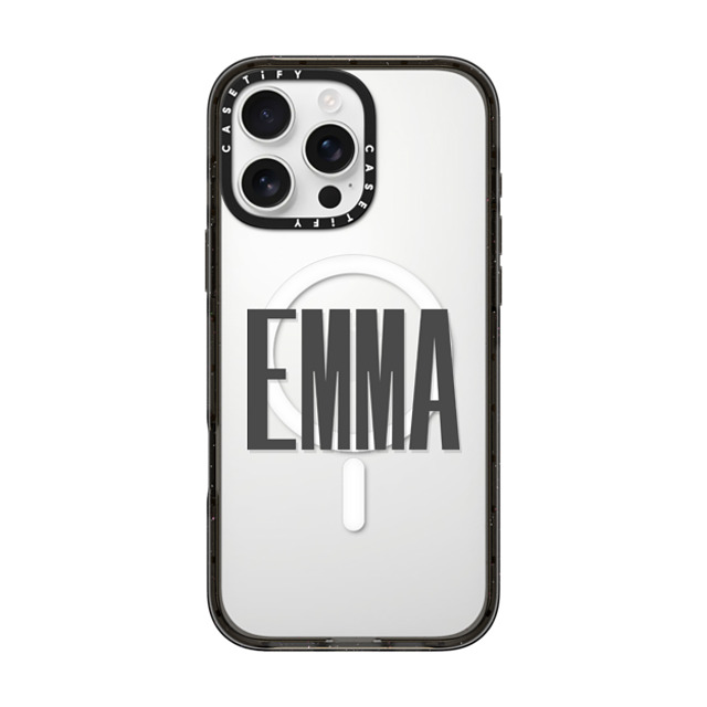 CASETiFY iPhone 16 Pro Max ケース ブラック インパクトケース MagSafe対応 Custom Case - Emma