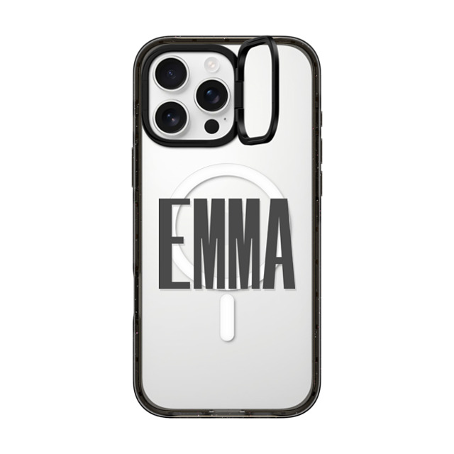 CASETiFY iPhone 16 Pro Max ケース ブラック インパクトリングスタンドケース MagSafe対応 Custom Case - Emma