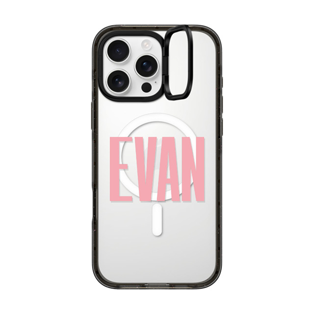 CASETiFY iPhone 16 Pro Max ケース ブラック インパクトリングスタンドケース MagSafe対応 Custom Case - Evan