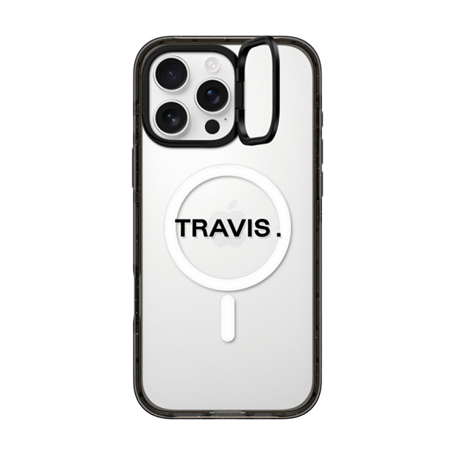 CASETiFY iPhone 16 Pro Max ケース ブラック インパクトリングスタンドケース MagSafe対応 Custom Case - Travis.