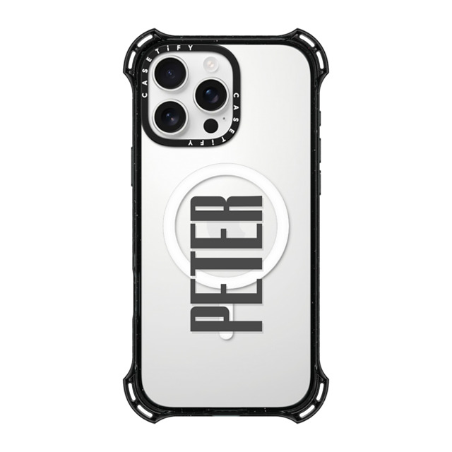 CASETiFY iPhone 16 Pro Max ケース ブラック バウンスケース Custom Case - Peter