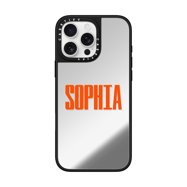 CASETiFY iPhone 16 Pro Max ケース Silver on Black ミラーケース MagSafe対応 Custom Case - Sophia