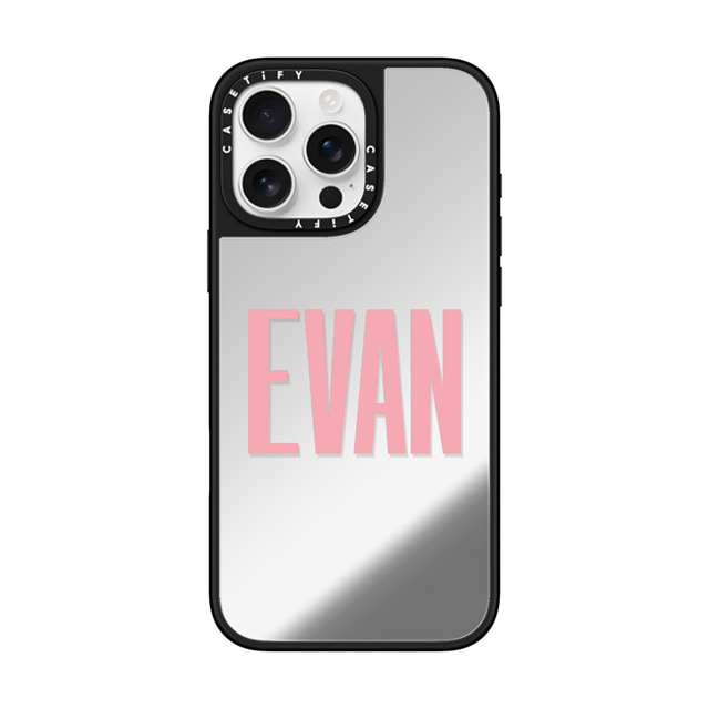 CASETiFY iPhone 16 Pro Max ケース Silver on Black ミラーケース MagSafe対応 Custom Case - Evan