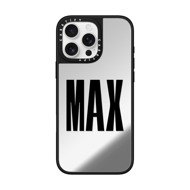 CASETiFY iPhone 16 Pro Max ケース Silver on Black ミラーケース MagSafe対応 Custom Case - Max