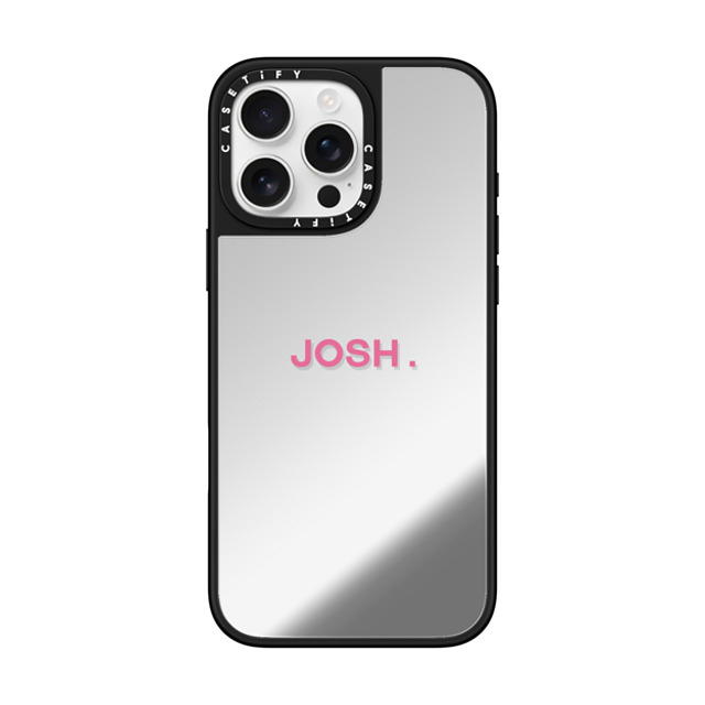 CASETiFY iPhone 16 Pro Max ケース Silver on Black ミラーケース MagSafe対応 Custom Case - Josh.