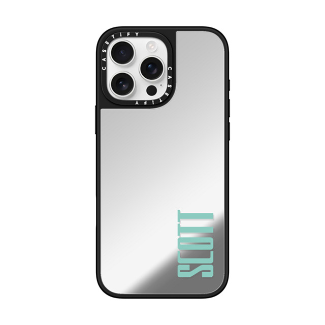 CASETiFY iPhone 16 Pro Max ケース Silver on Black ミラーケース MagSafe対応 Custom Case - Scott