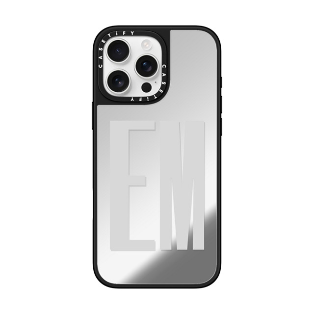 CASETiFY iPhone 16 Pro Max ケース Silver on Black ミラーケース MagSafe対応 Custom Case - em